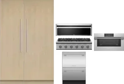 6 Piece Package Includes Refrigerator, Freezer, Cooktop, Wall Oven, Hood And Dishwasher